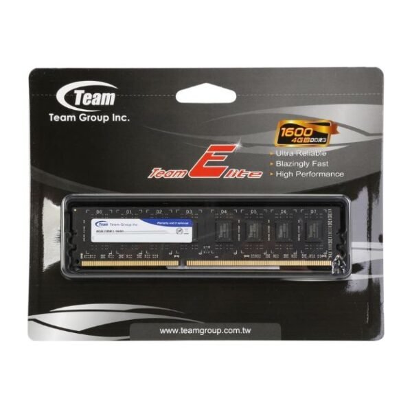 Team Group Elite DDR3-1600MHz 4GB Desktop Memory – Black