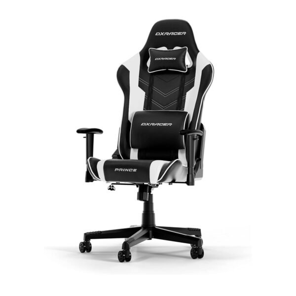 DXRacer Prince P132 Gaming Chair - Black/White | Ergonomic & Stylish Comfort