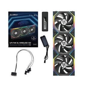 Lian Li UNI FAN SL Wireless 3-Pack 120mm Case Fans – Black, L-Wireless Sync Supported