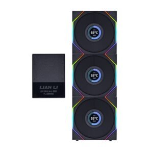 Lian Li UNI FAN TL 120 LCD Triple Pack – Black, High-Performance Case Fans with LCD Display