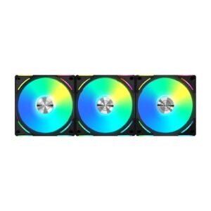 Lian Li UNI Fan AL120 V2 Black 3-Pack – Premium 120mm Fans with PBT+PC+Aluminum Build