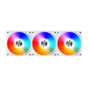 Lian Li UNI Fan AL120 V2 White 3-Pack – Premium 120mm Fans with PBT+PC+Aluminum Construction