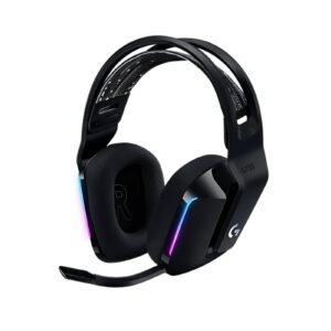 Logitech G733 Wireless RGB Gaming Headset – Black, Lightweight, and Customizable RGB Lighting