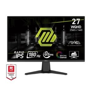 MAG 275QF 2K 180Hz 0.5ms IPS Gaming Monitor – Precision, Speed, and Vibrant Performance