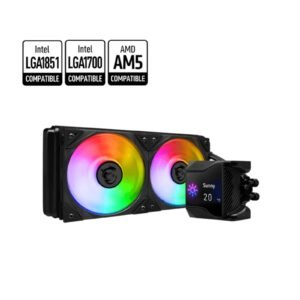 MSI MPG CORELIQUID D240 AIO ARGB Liquid Cooler – 240mm Radiator, 2.4” IPS Display, High-Performance Cooling