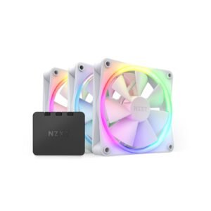 NZXT F120 RGB Core Triple Pack - White, Hub-Mounted Fans with RGB Controller
