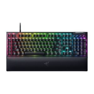 Razer BlackWidow V4 Mechanical Gaming Keyboard – Green Switches, Multi-Function Roller, English Layout