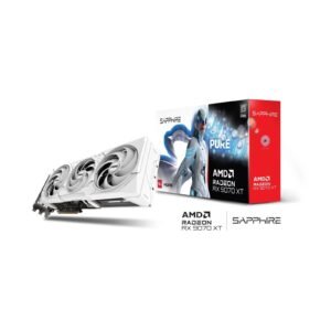 Sapphire PURE AMD Radeon RX 9070 XT Graphics Card – 16GB GDDR6, 256-bit, 20 Gbps, Up to 3010 MHz, White