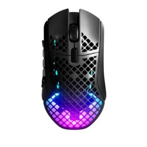 SteelSeries Aerox 9 Wireless Gaming Mouse – Ultra-Lightweight MMO Design, 18K DPI, 12 Side Buttons, 180-Hour Battery Life