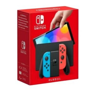 Nintendo Switch OLED Model – Neon Red & Neon Blue Joy-Con, 7” OLED Screen, 64GB Storage, Handheld & TV Console